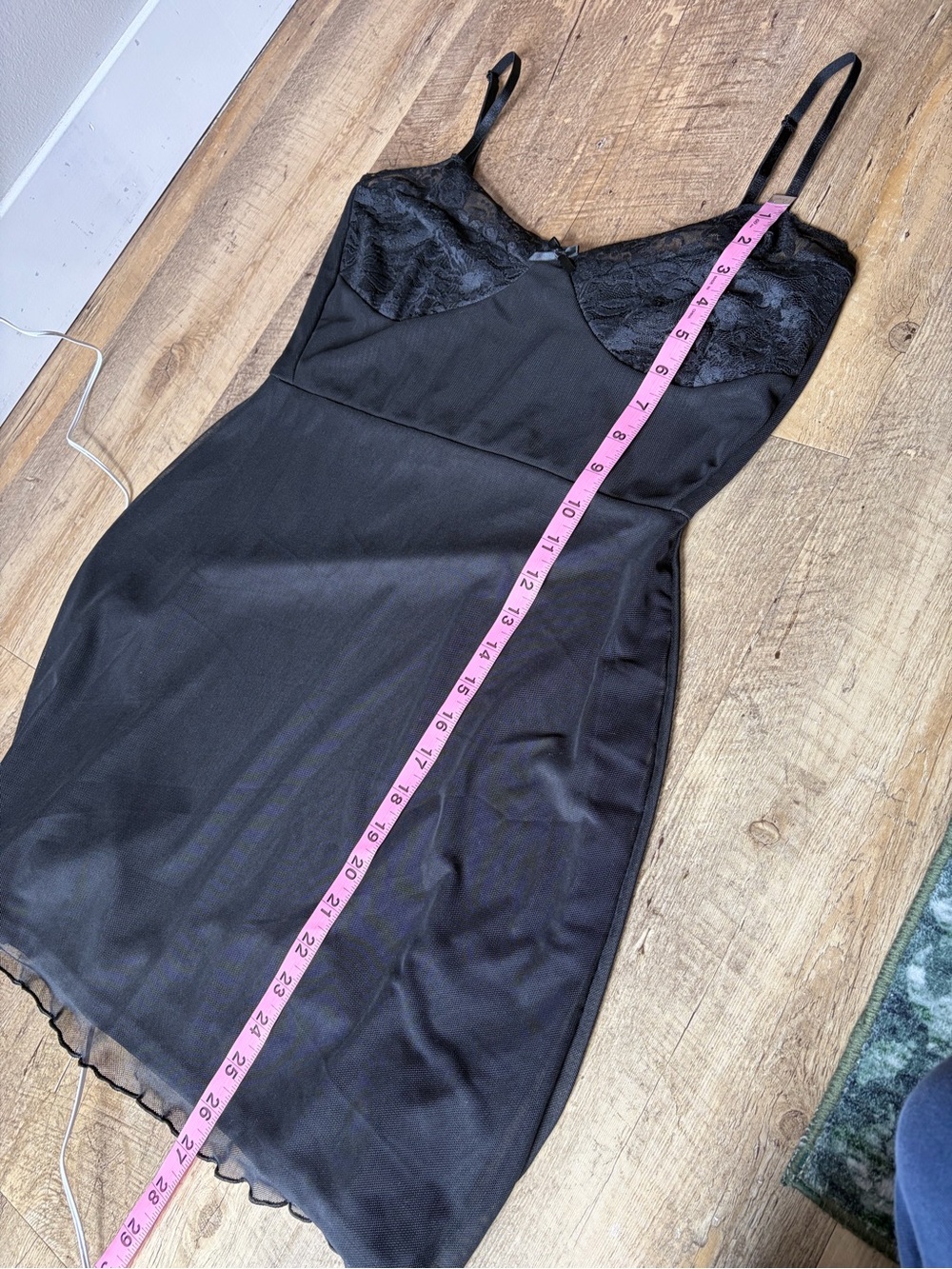 MOTEL Mesh Lace Black Lestari Mini Slip Dress Night Out Little Black Dress - Picture 6 of 13